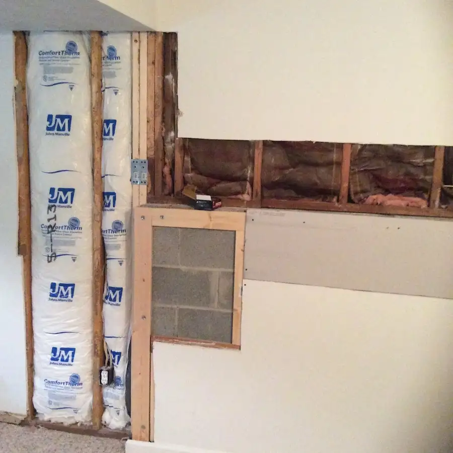 Wall insulation replacement during Structural Drying in Burnt Mills